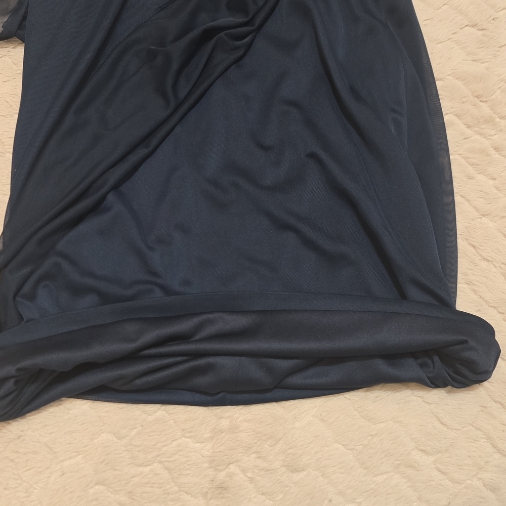 Azazie Navy Blue Waverly Stretch Cocktail Elegant Formal Dress, Size A 4 - Picture 8 of 8